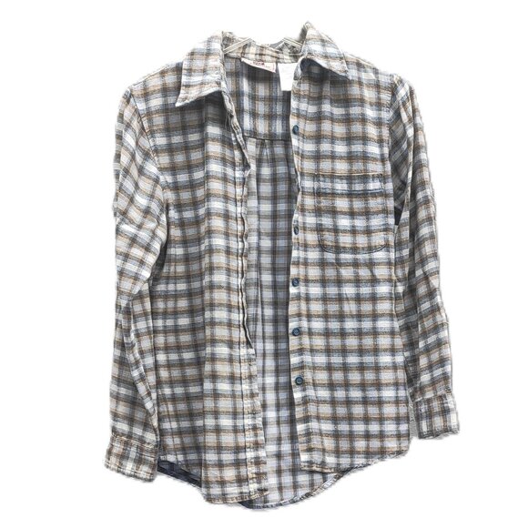 Vintage Faded Glory Authentic Wear Blue Flannel Size Small Very Good Condition - Picture 1 of 5